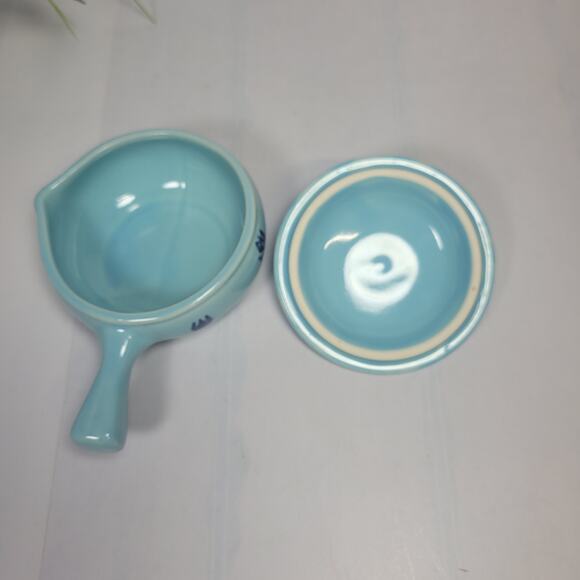 Vintage Cameron/Cronin Pottery Individual French Casserole Dutch Blue Tulip - Picture 2 of 4